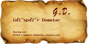 Gáspár Demeter névjegykártya