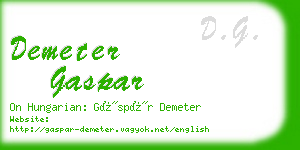 demeter gaspar business card